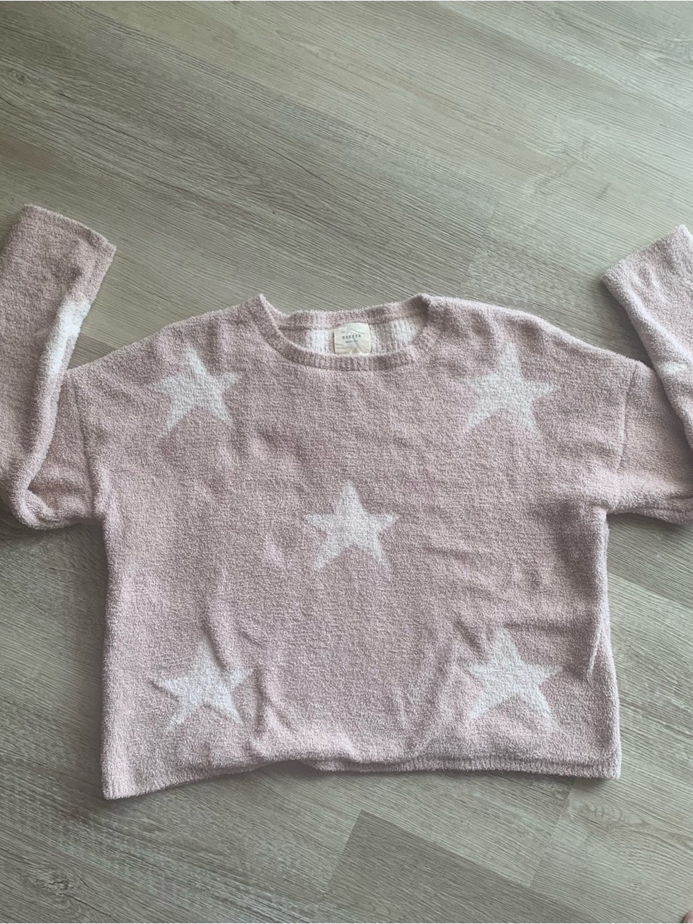 Harper Heritage Boucle Knit Sweater Cream Stars With Taupe